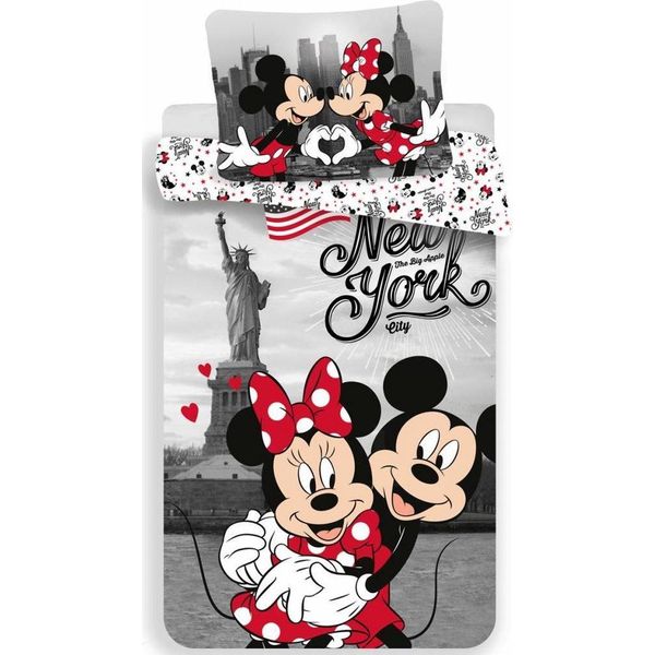 Disney Mickey & Minnie Paris Parure Copripiumino Reversibile