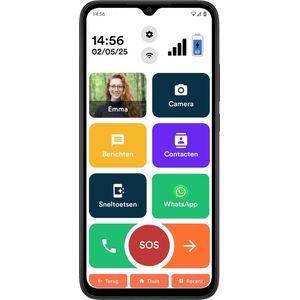 Senifone S1 Senioren Smartphone - Zwart - Voor Ouderen - 64GB - WhatsApp & SOS Functie