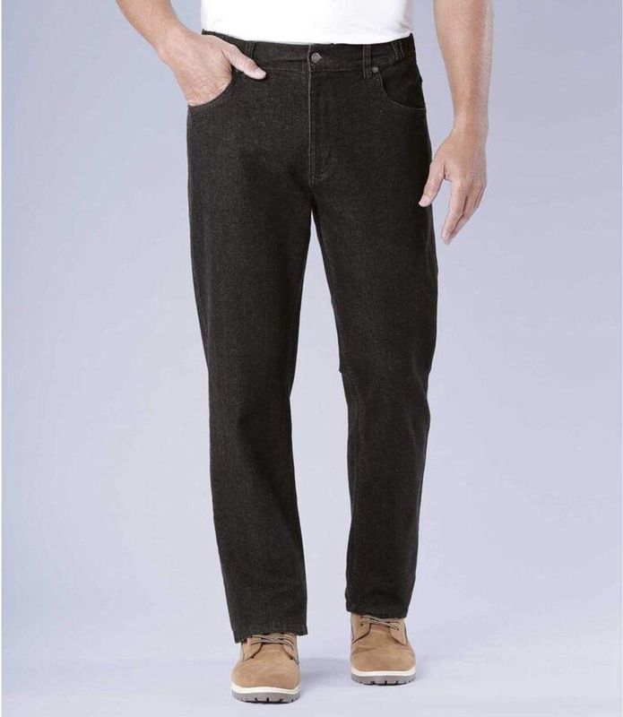 ATLAS FOR MEN - Zwarte regular stretch jeans - Heren - Verkrijgbaar in grote maten - W28