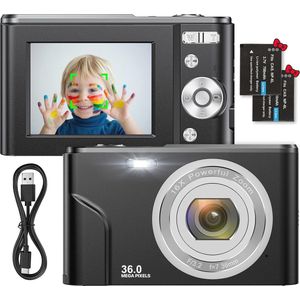 Compacte 1080P HD Digitale Camera met 36MP en 16x Digitale Zoom voor Beginners en Kinderen