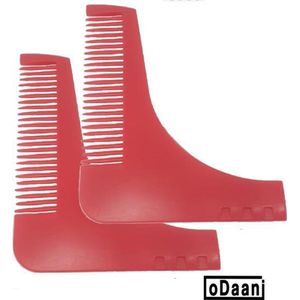 Beard Bro - Baardkam - 2 Stuks - Baardtrimmer - Baard Verzorging - Rood - Baard styling - oDaani