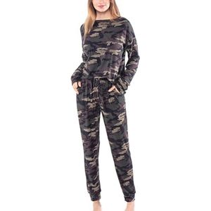 Dames Pyjama Sets met Gedrukt Ontwerp - Zachte Tops en Lange Broeken - Lange Mouwen Slaap- en Lounge Pyjama's