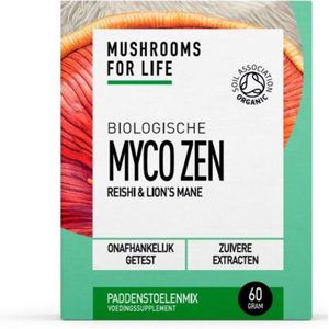 Mushrooms4Life - Myco Zen - Paddenstoelen Poeder - Bio - 60 gram - Reishi en Lion’s Mane