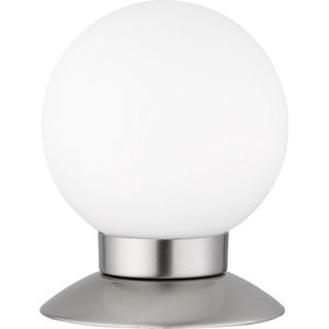 LED Tafellamp - Torna Princy - 3W - Warm Wit 3000K - Dimbaar - Rond - Mat Nikkel - Aluminium