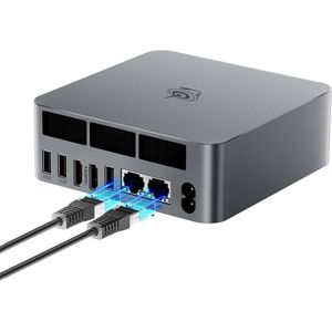 Beelink EQR6 Mini PC, AMD Ryzen 5 6600U (tot 4.5GHz, 6K/12T), Mini Computer 16GB LPDDR5 RAM 500GB NVME SSD, Micro PC 4K@60Hz Dubbele HDMI Weergave/WiFi6/BT5.2/Kantoor/Huis/HTPC/Ingebouwde Voeding