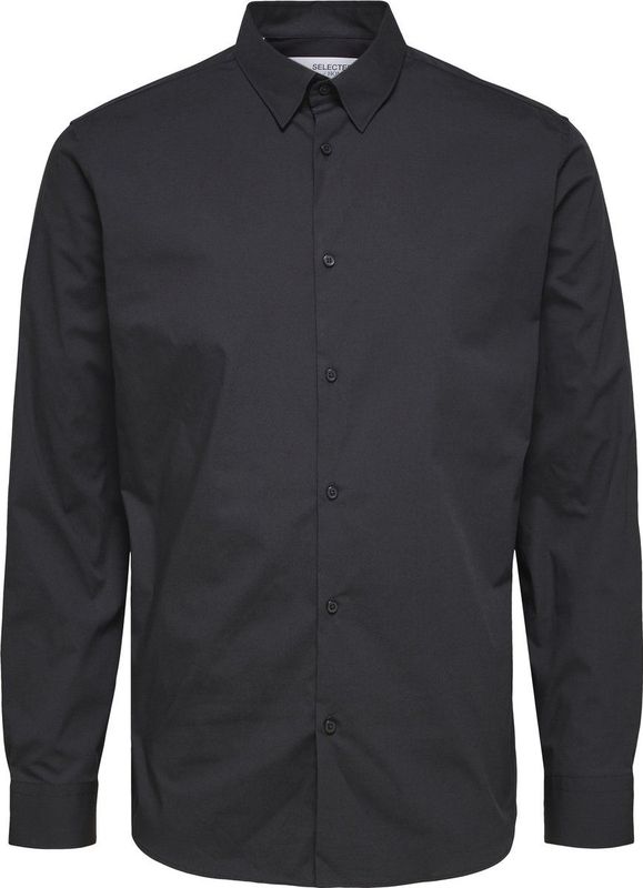 Selected Homme - SLHSLIMMICHIGAN - Overhemd - Zwart - Lange Mouwen - Slim Fit