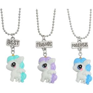 Kasey Vriendschapsketting - BFF ketting voor 3 - Best Friends - Eenhoorns - Meisjes