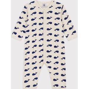 Petit Bateau Katoenen pyjama zonder voetjes met marineblauwe walvisjesprint Unisex Pyjamaset - Maat 86