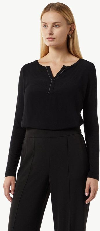 comma - T-shirt - Lange Mouwen - Tuniekhalslijn