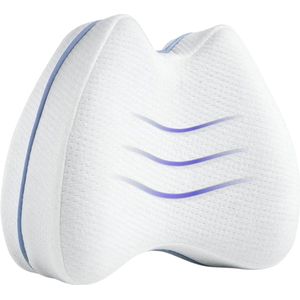 Goodivery® - Kniekussen voor zijslapers - Orthopedisch beenkussen voor pijnvrij slapen Ergonomisch positioneringskussen van visco-elastisch traagschuim - Ademende hoes, wasbaar - 23,5 x 9,5 cm