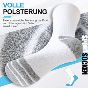 Set van 6 Paar Ademende en Warme Katoenen Sportsokken voor Heren - Antislip en Ideaal voor Hardlopen en Wandelen