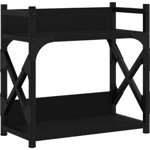 vidaXL - Printerstandaard - 2-laags - 40x20x40 - cm - bewerkt - hout - zwart