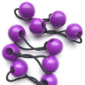 iishasworld - Bala Bala Suraïly haarelastiek met paarse balletjes van 2 cm groot per 5 stuks verpakt