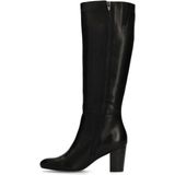 Manfield - Hoge Laarzen - Zwart - Leren - Met Hak