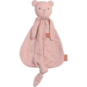 BamBam Organisch Katoenen Knuffeldoekje Beer - Roze - Baby Cadeau