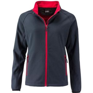 James and Nicholson Dames/dames Promo Softshell Jacket (IJzergrijs/Rood)