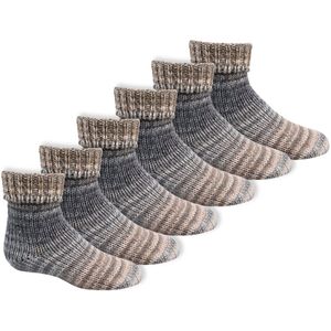 Gebreide kindersokken | Scandinavische sokken | Kleur: Beige | Maat: 23 t/m 38 | 6 paar