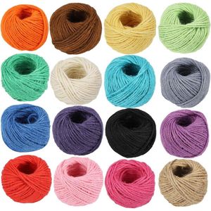 2 mm natuurlijke jute touw - hennep touw - sterke koord - dikke touw - String voor DIY Craft Home Garden Deco (Multi)