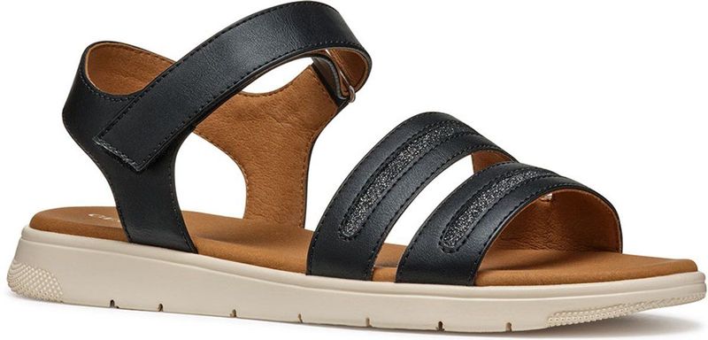 Geox - Dandra - Sandalen - Zwart - Leerachtig Materiaal