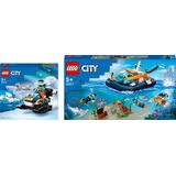 LEGO City Bundel: Sneeuwscooter Voor Poolonderzoek + Verkenningsduikboot Speelgoed - 66768