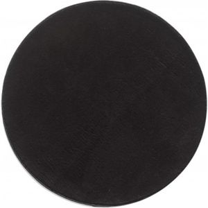Tapijtenloods Soft Basics Wasbaar Effen Vloerkleed Zwart Hoogpolig- 120 CM ROND
