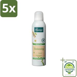 5 x Kneipp - Douche foam - Balancing - Patchouli - 200 ml - Grootverpakking - Douche Schuim - Patchouli - Ontspannen - Natuurlijke Verzorging - Vegan