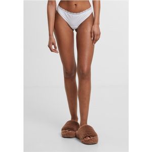 Urban Classics - Basic Cotton Tanga Lace 5Pack String - XS - Wit