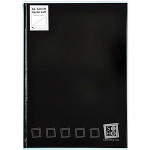Groot Notitieboek A4 met harde kaft - Blanco inhoud - Zwart Hoogglans - Gratis Verzonden