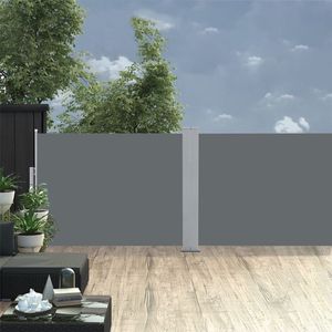 The Living Store Zijluifel - Grote - uittrekbare - dubbele luifel - 120 x (0 - 1000) cm - Antraciet - UV-bestendig polyester