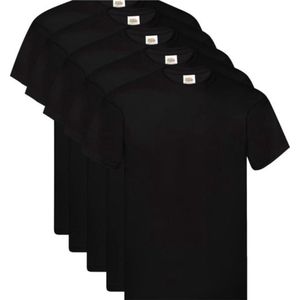 Fruit of the Loom - Original - T-shirts - Zwart - Set van 5