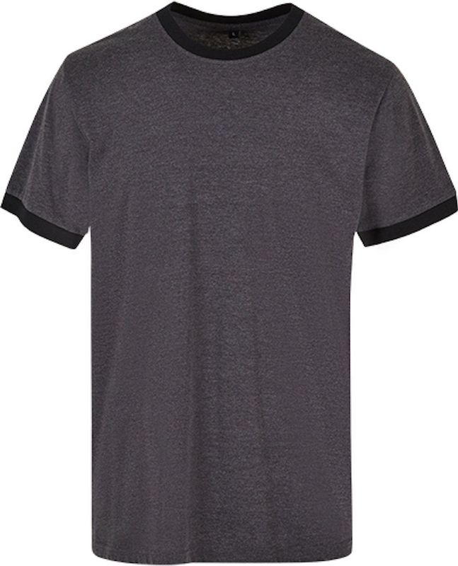 Build your Brand - Men´s Ringer Tee - Charcoal/Black - T-shirt