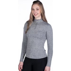HKM-trainings shirt lange mouw- Rosewood melange- maat s- grey