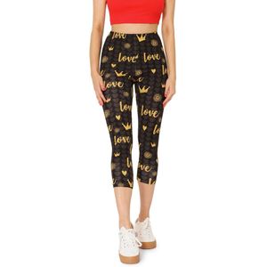 Merry Style – Leggings – Meisjes – 3/4 Capri – Katoen – Grafiet/Liefde en Kroon – 176 - MS-MS10-409-LE