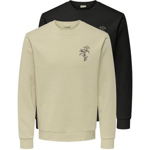 ONLY & SONSONSCHASE REG PRINT CREW SWEAT 2-PACK OTLHeren trui