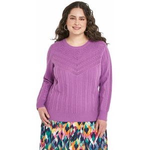 Zachte opengewerkte trui met ronde hals