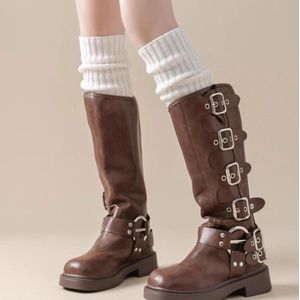 E-Ambar - Gebreide beenwarmers voor dames en meisjes, wintermode lange laars manchet kniekousen, warme knie beenwarmers.