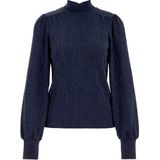 WE Fashion - Dames Top - Donkerblauw - Met Glittergaren