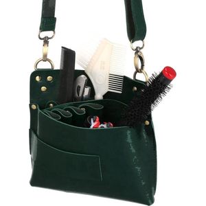 Kapper / Barbers / Make-up Artists Holster Kapperstas 100% leer - Kleur Zwart - Professional - Voldoende opbergruimte - Scharen - Make-up organizer - Haaraccessoire