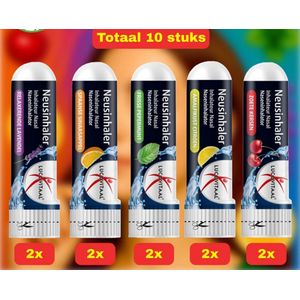 Lucovitaal Neusinhaler - 2x Lavendel, 2x Spaanse Sinaasappel, 2x Frisse Pepermunt, 2x Amalfikust Citroen, 2x Zoete Kersen - Voordeelverpakking!