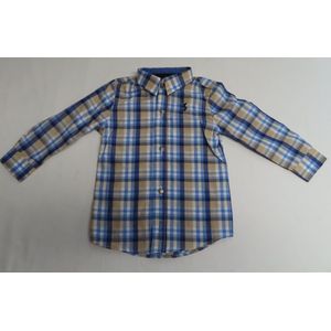 Overhemd - Jongens - Blauw , beige , wit - 2 jaar 92