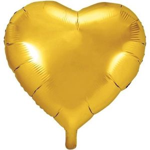*** 1x Folieballon Hart 45 Cm Goud - Grote ballon - van Heble® ***