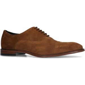 Van Lier - Heren - Cognac suède veterschoenen - Maat 47