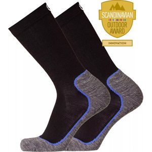 Uphillsport Repo Tencel Wandelsokken met Merino Wol 2-Pack - zwart / grijs - maat 35-38
