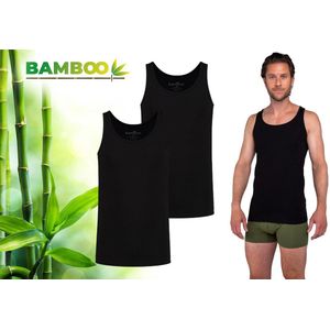 Bamboo - Hemden Heren - Onderhemd Heren - 2-pack - Zwart - XL - Tanktop Heren - Singlet Heren - Bamboe Heren Hemden - Ondergoed Heren