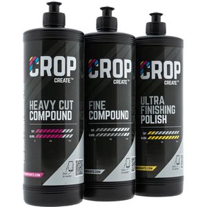CROP Polijstmiddel Set - 3 x 1liter per compound - Polijstpasta - Polijstmiddel auto - Polijstset