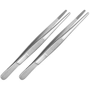 Set van 2 Technische Pincetten 15 cm - Roestvrijstalen Modelbouw en Elektricien Pincetten