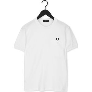 Fred Perry Pocket Detail Pique Shirt Polo's & T-shirts Heren - Polo shirt - Wit - Maat S