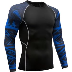 E-shop4u® - Fleece Thermisch Ondergoed T-shirt - Wintersport - Onderkledng - Warm & Ademend - Blauw / XL