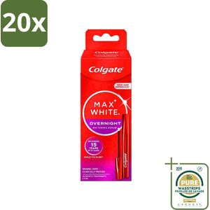 20 x Colgate - Serum - Max White - Overnight Whitening - 2,5 ml - Grootverpakking - Overnight Whitening - Whitening Serum - Wittere Tanden - Tandenverkleuring - Tandenbleken