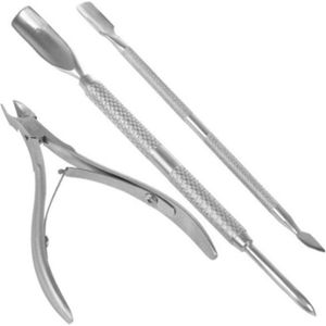 professionele Nagelriem verzorgings Knipper set -  nagelknipper teennagels | nagelriem knipper | nagelriemknipper | nagelriemverzorging | cuticle pusher | bokkenpootje | nagelriem duwer | nagelriem verwijderaar | cuticle remover - stainless steel